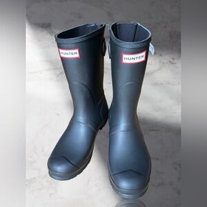 Hunter Women's Original Short Matte Black Onyx Adjustable Rain Boot US 9